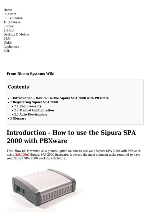 sipura spa-2000 pdf manual